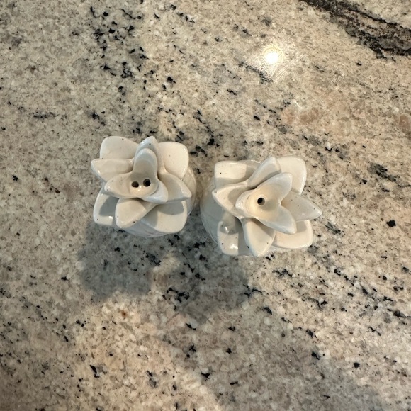 White Ceramic Pineapple Salt and Pepper Shakers - Picture 2 of 3
